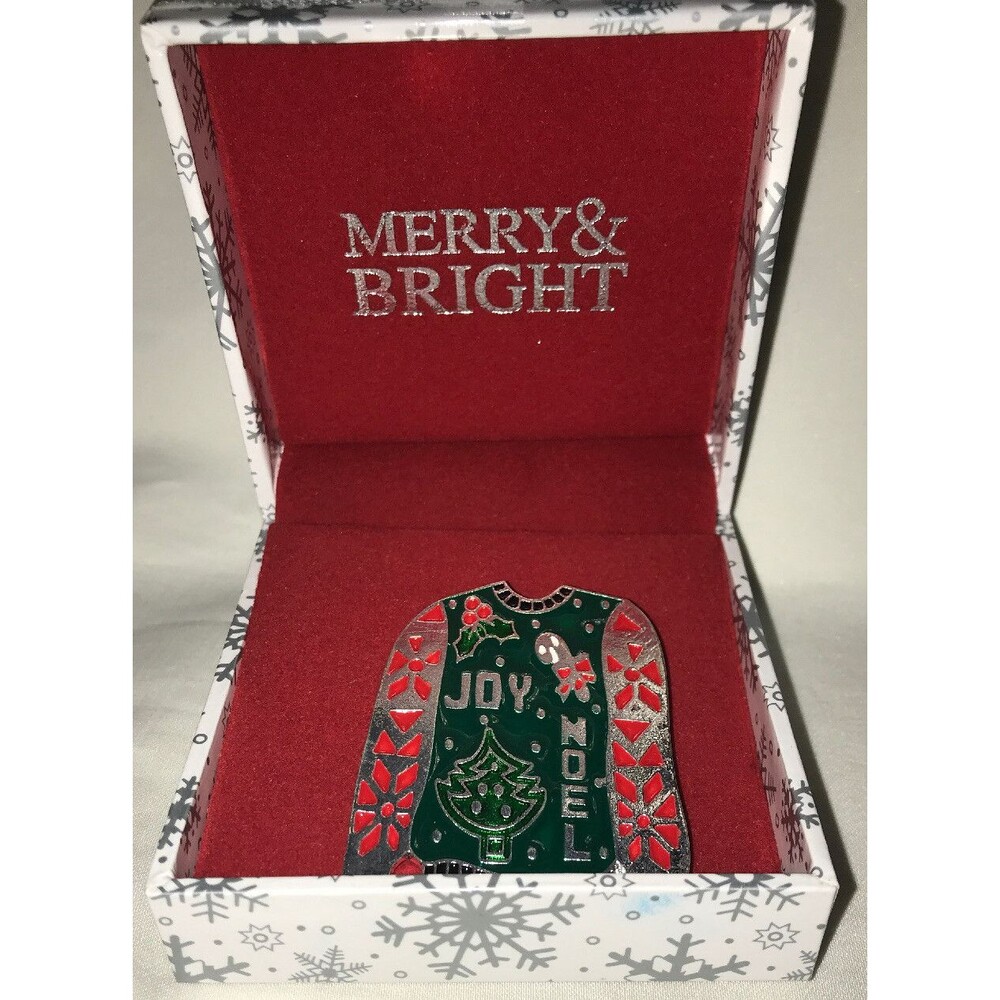 CHRISTMAS HOLIDAY UGLY SWEATER BADGE BROOCH LAPEL PIN ENAMEL TREE CANDYCANE New